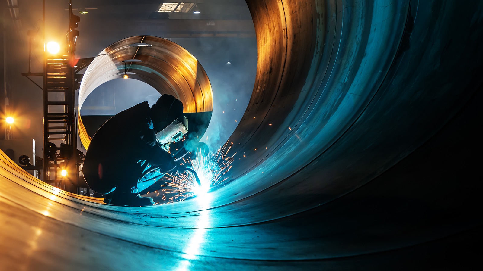 Welding Technician welding steel