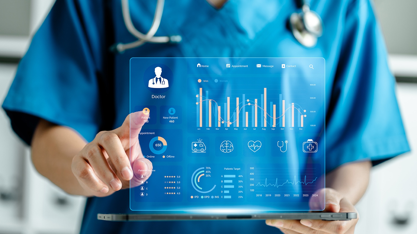 Registered Health Information Technician coding patient data on a medical computer