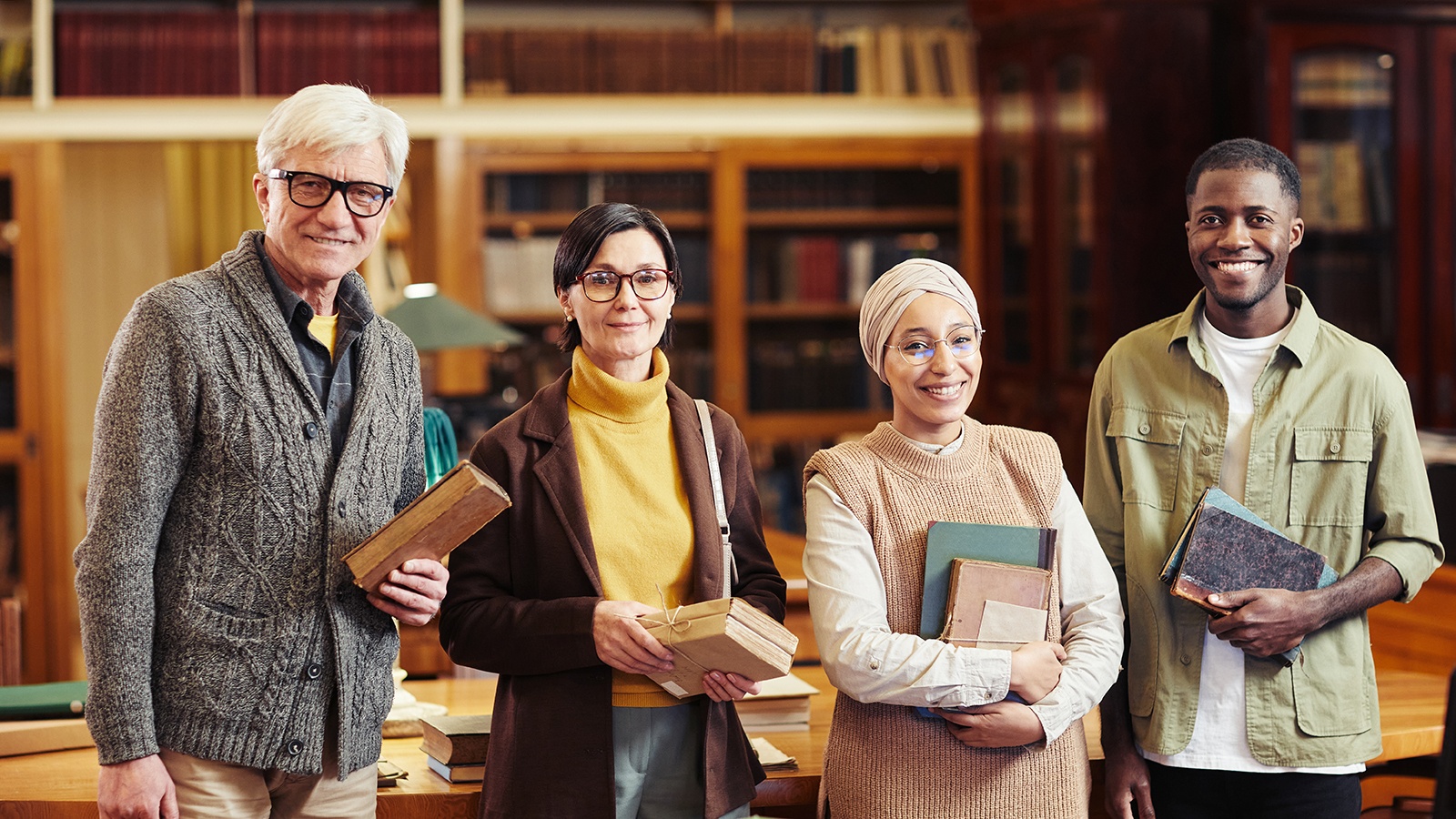 Students in the library.