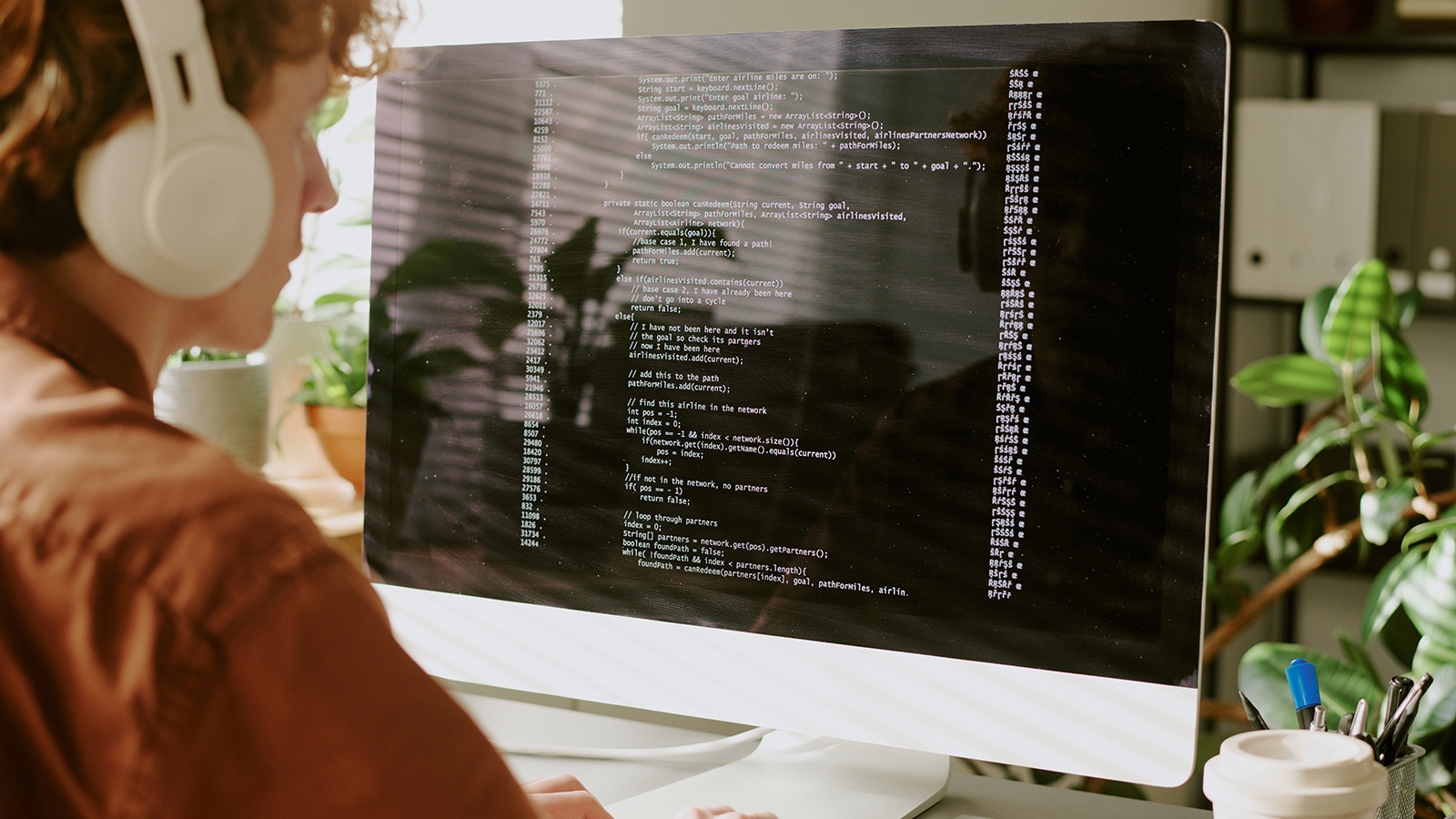 Man coding