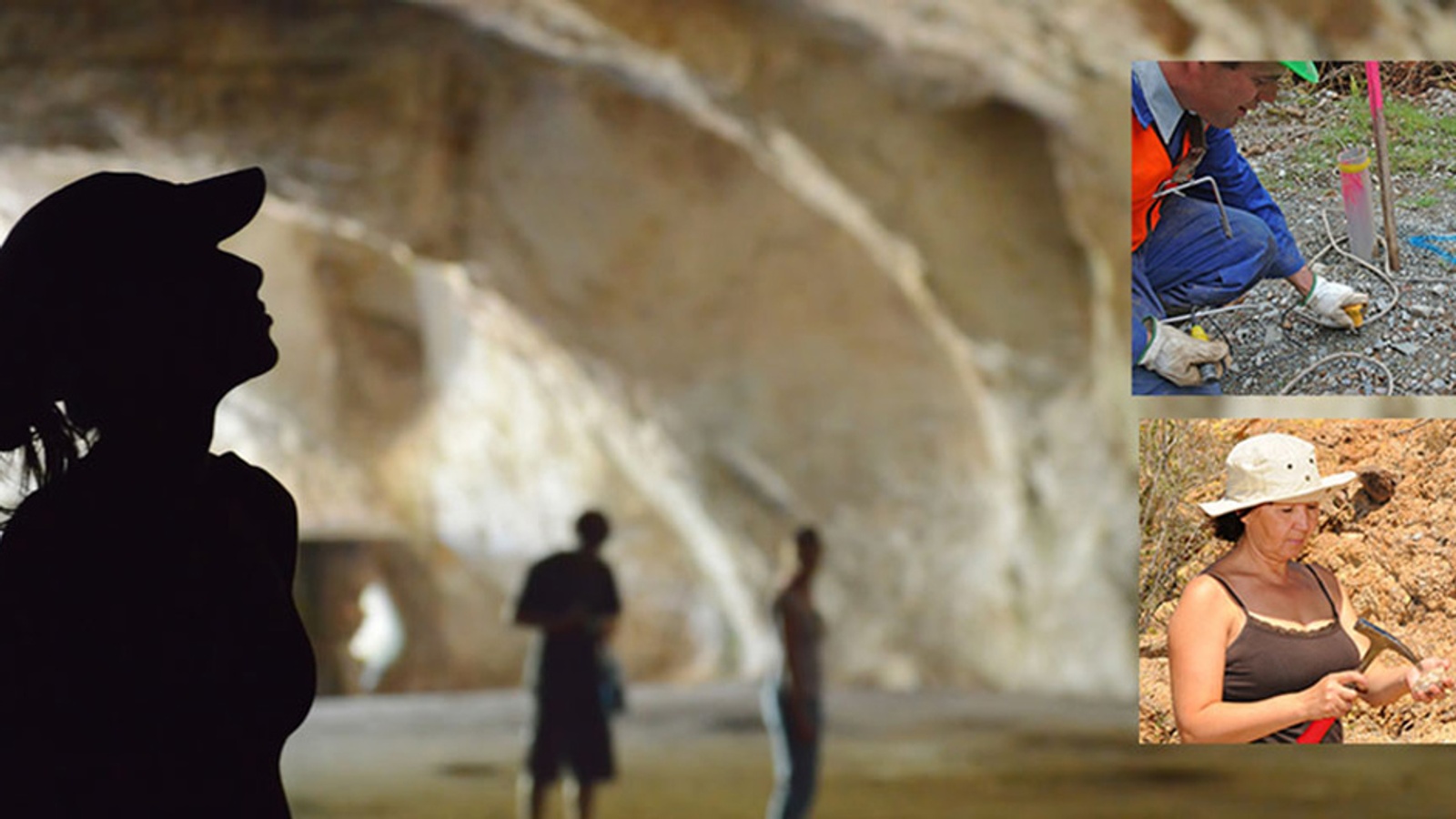 Geologist examining rock formations