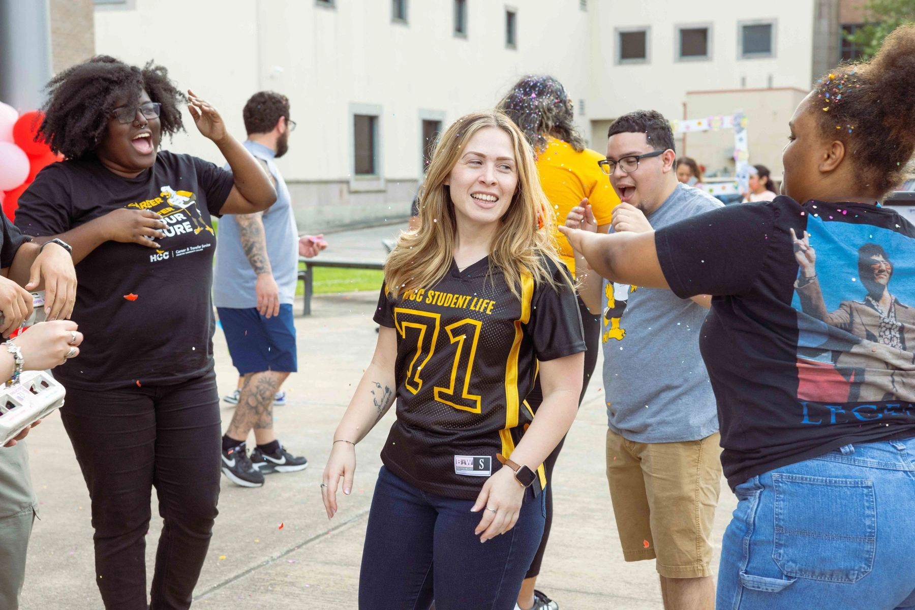 Students attending an on campus event