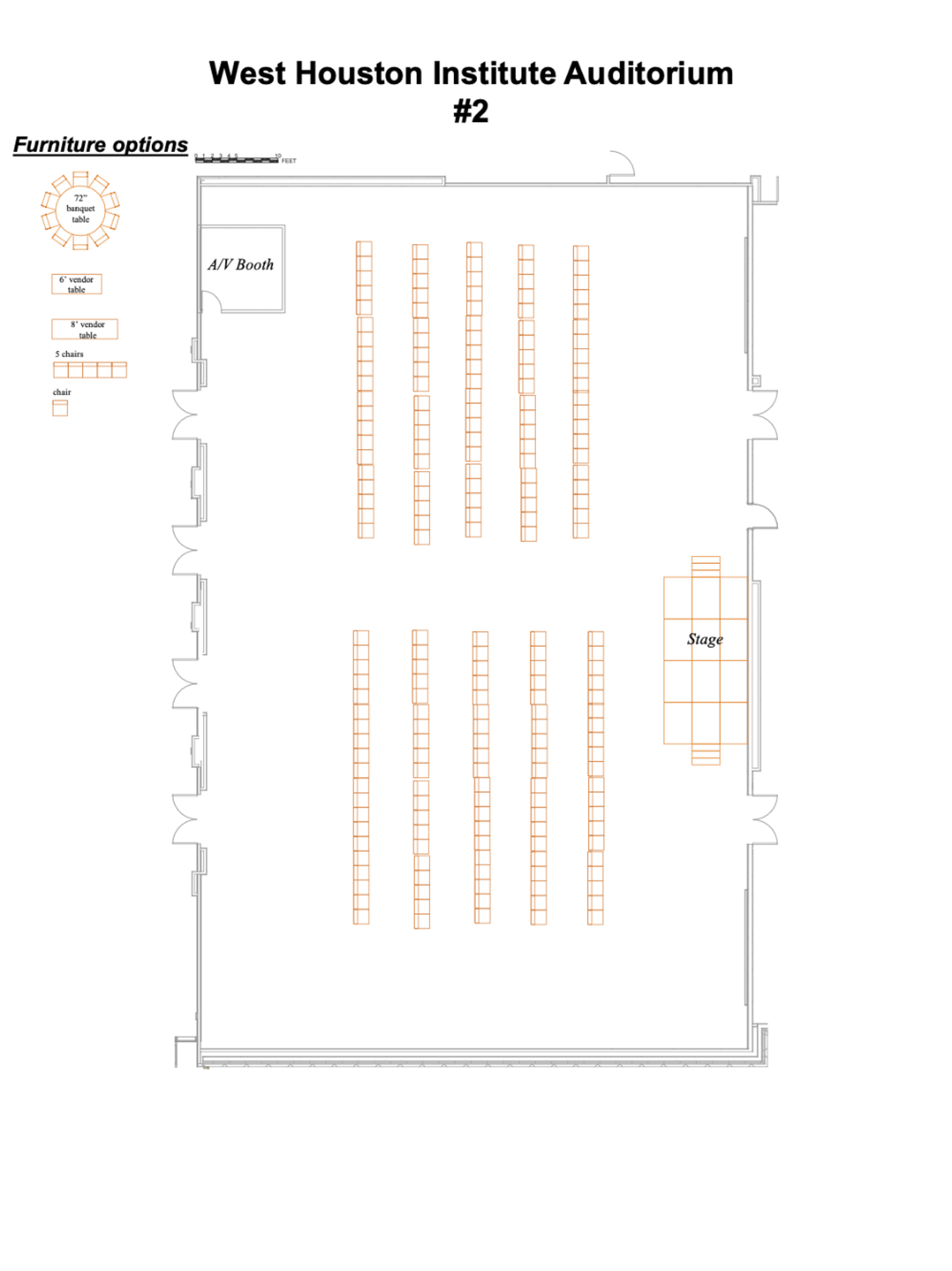 The second setup for the Auditorium at the West Houston Institute.