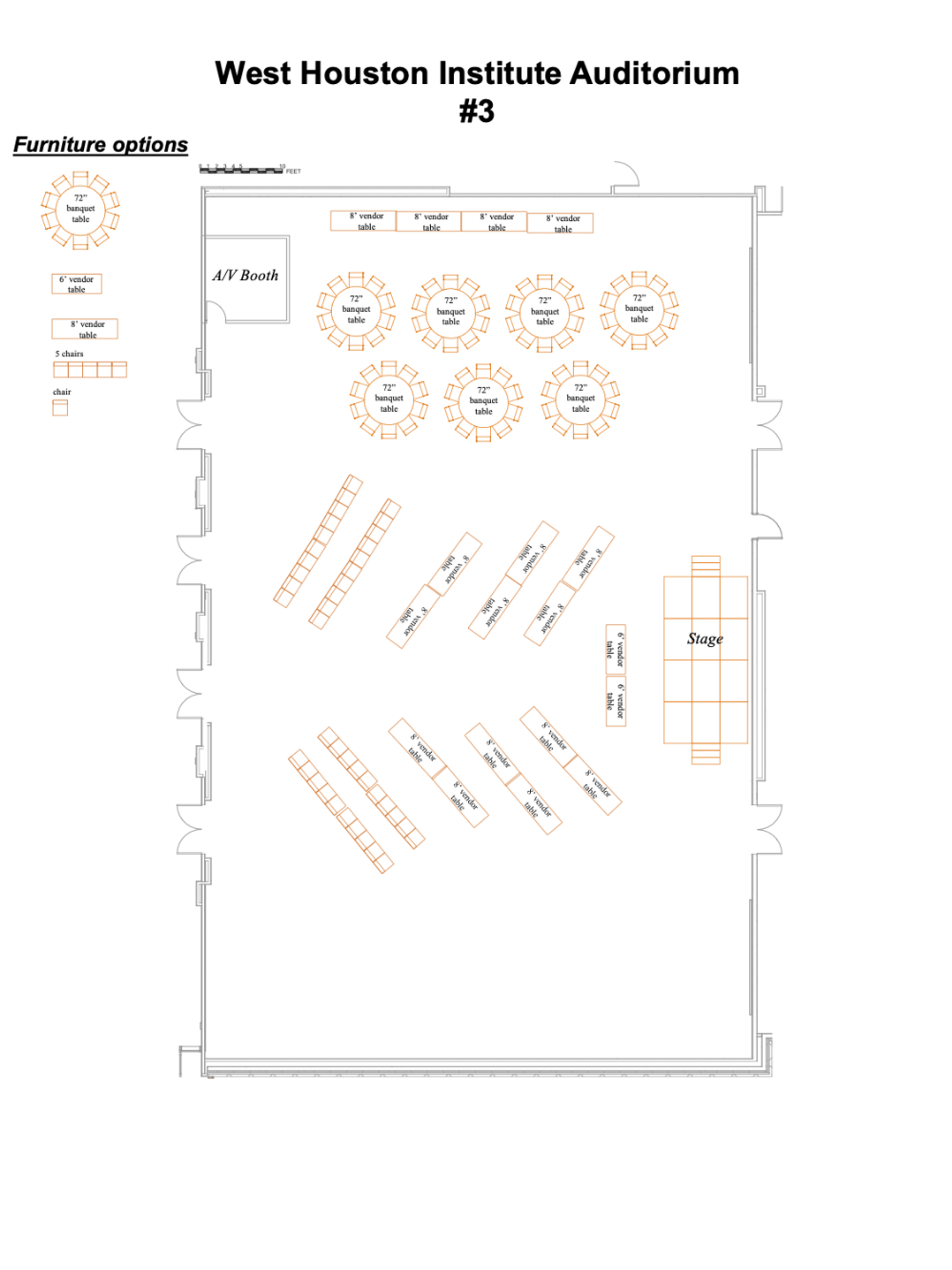 The third setup for the Auditorium at the West Houston Institute.