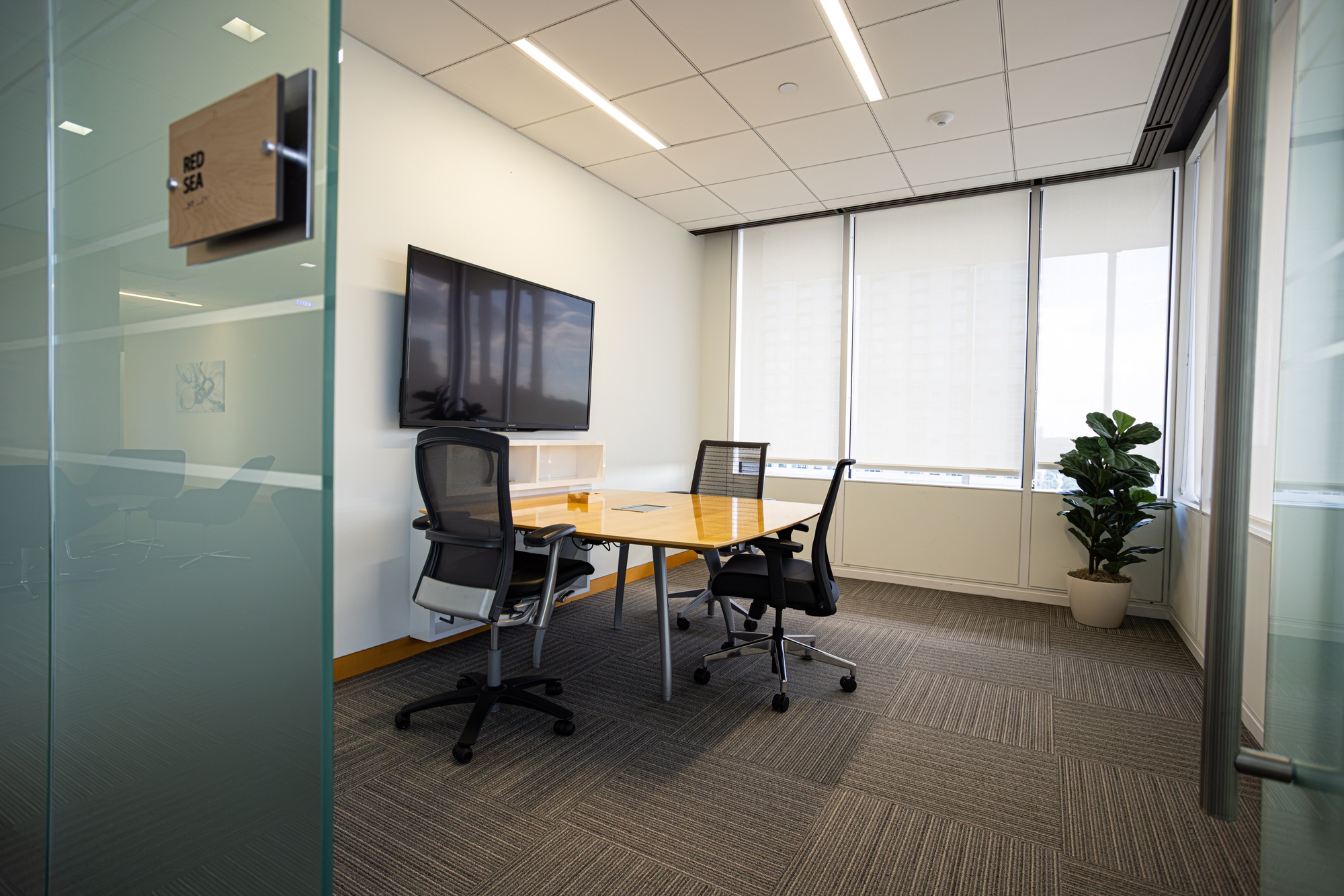 Interior shot of the working space in the Red Sea Room.