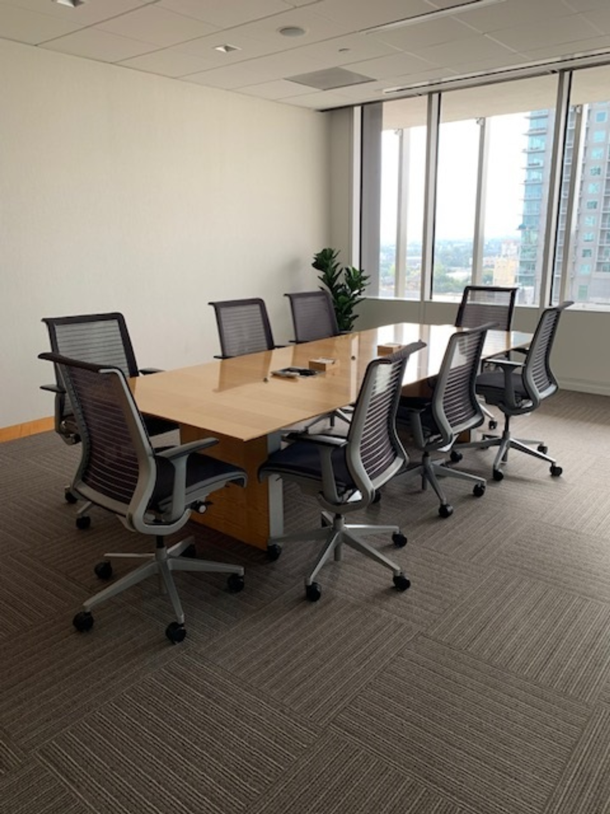 Southern Ocean room meeting space and window view.