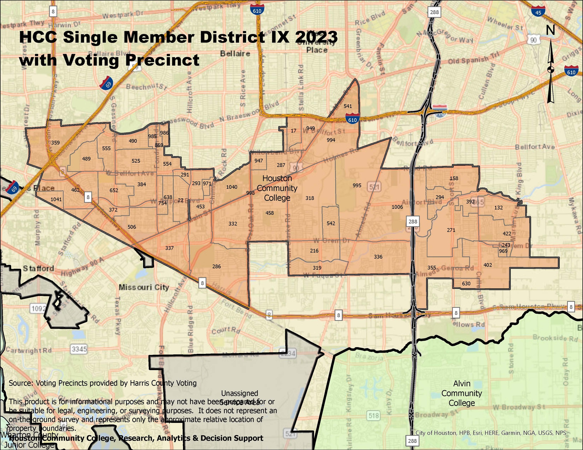 Single Member District IX Map with precincts
