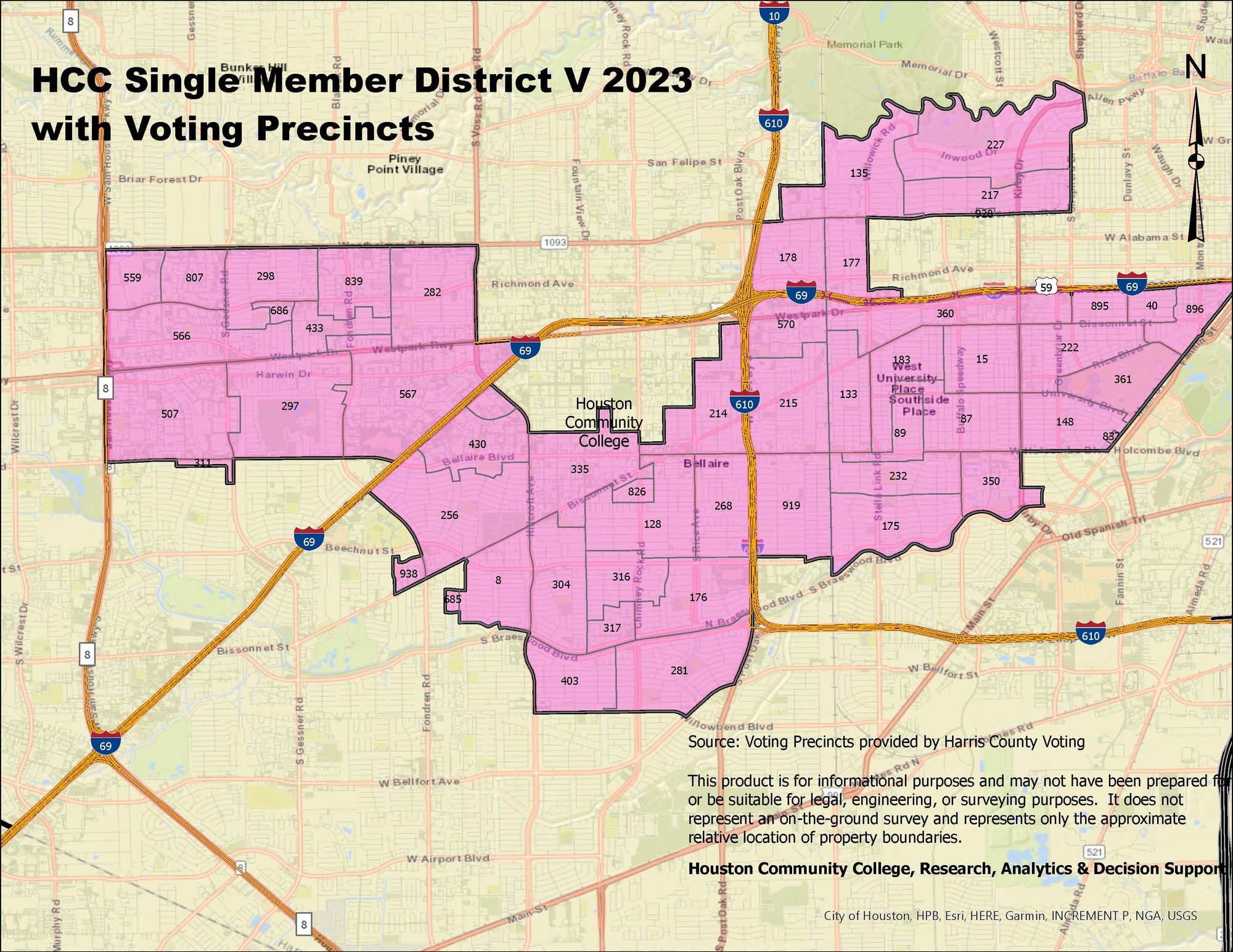 Single Member District V Map with precincts