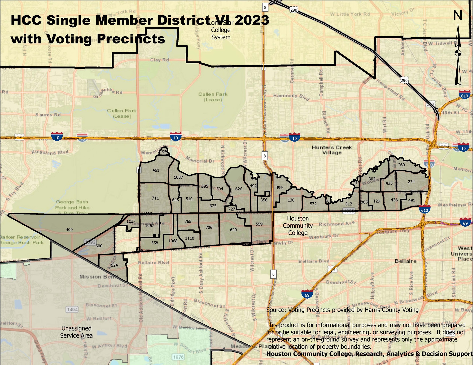 Single Member District VI Map with precincts
