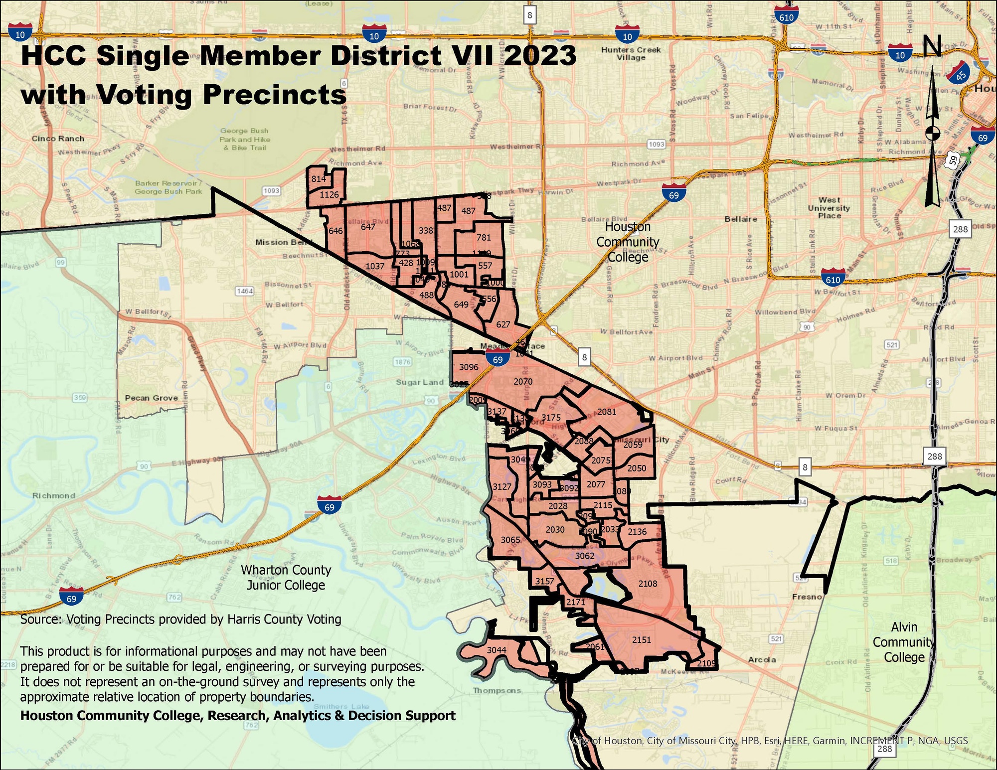 Single Member District VII Map with precincts