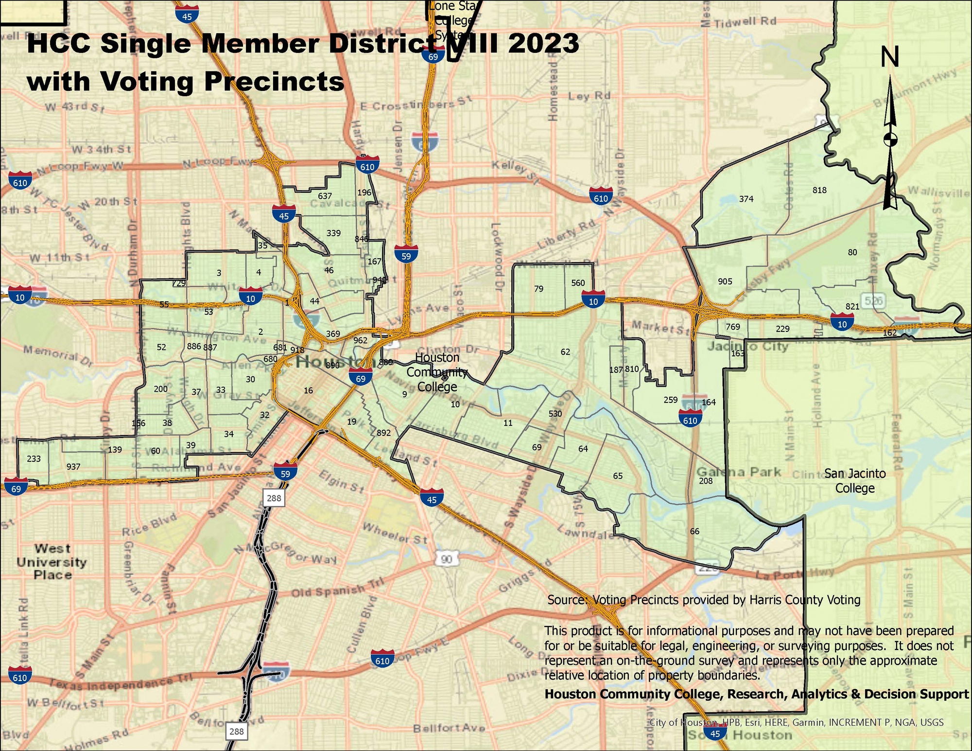 Single Member District VIII Map with precincts