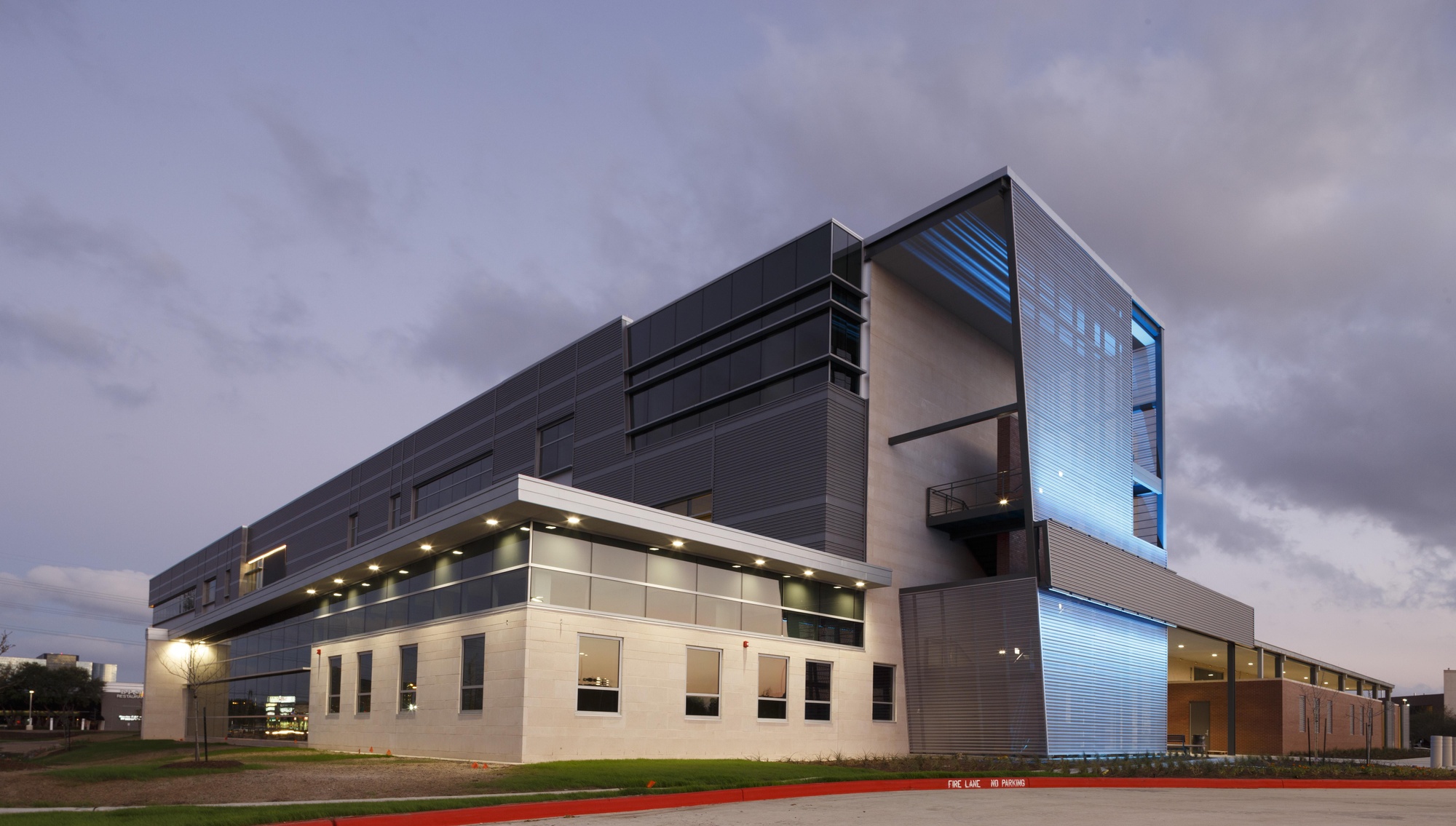 The HCC West Houston Institute at night