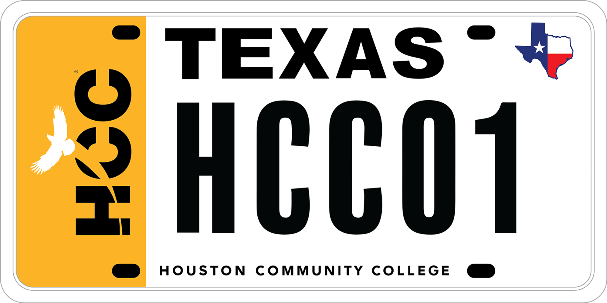 An HCC license plate