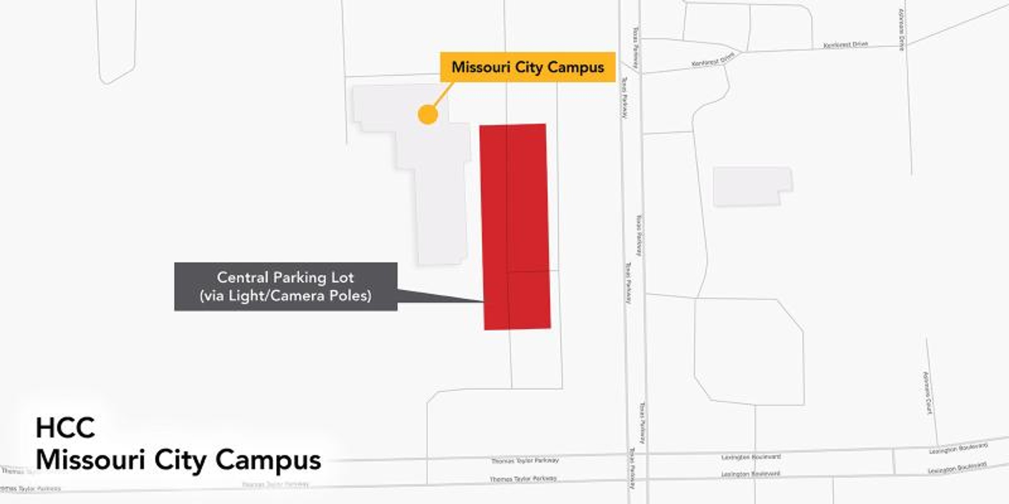 Map depicting the Wifi zones at Missouri City campus