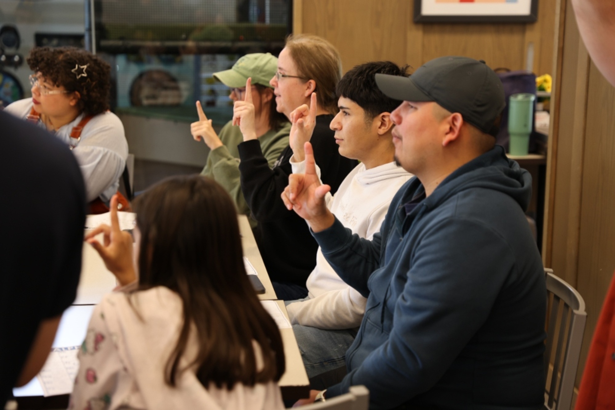Max Vega, a Deaf employee at Chick-fil-A, was part of the American Sign Language lesson provided by students in the HCC ASL Honor Society.