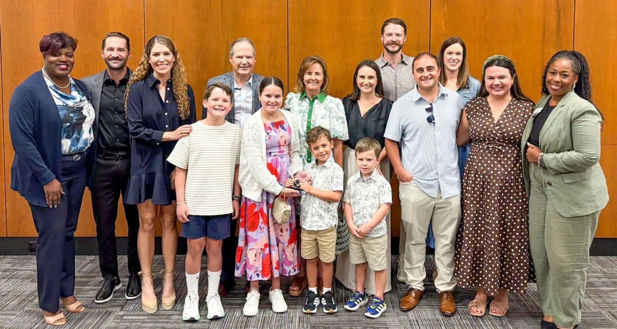 HCC Coleman President Dr. Lutricia Harrison (far left) and HCC Dean of Nursing Dr. Nicole Townsend (far right) accept the Chola “Honey” Furrow Endowed Nursing Scholarship in the amount of $25,000 from the David and Kistal Key (center) family on Aug. 19.