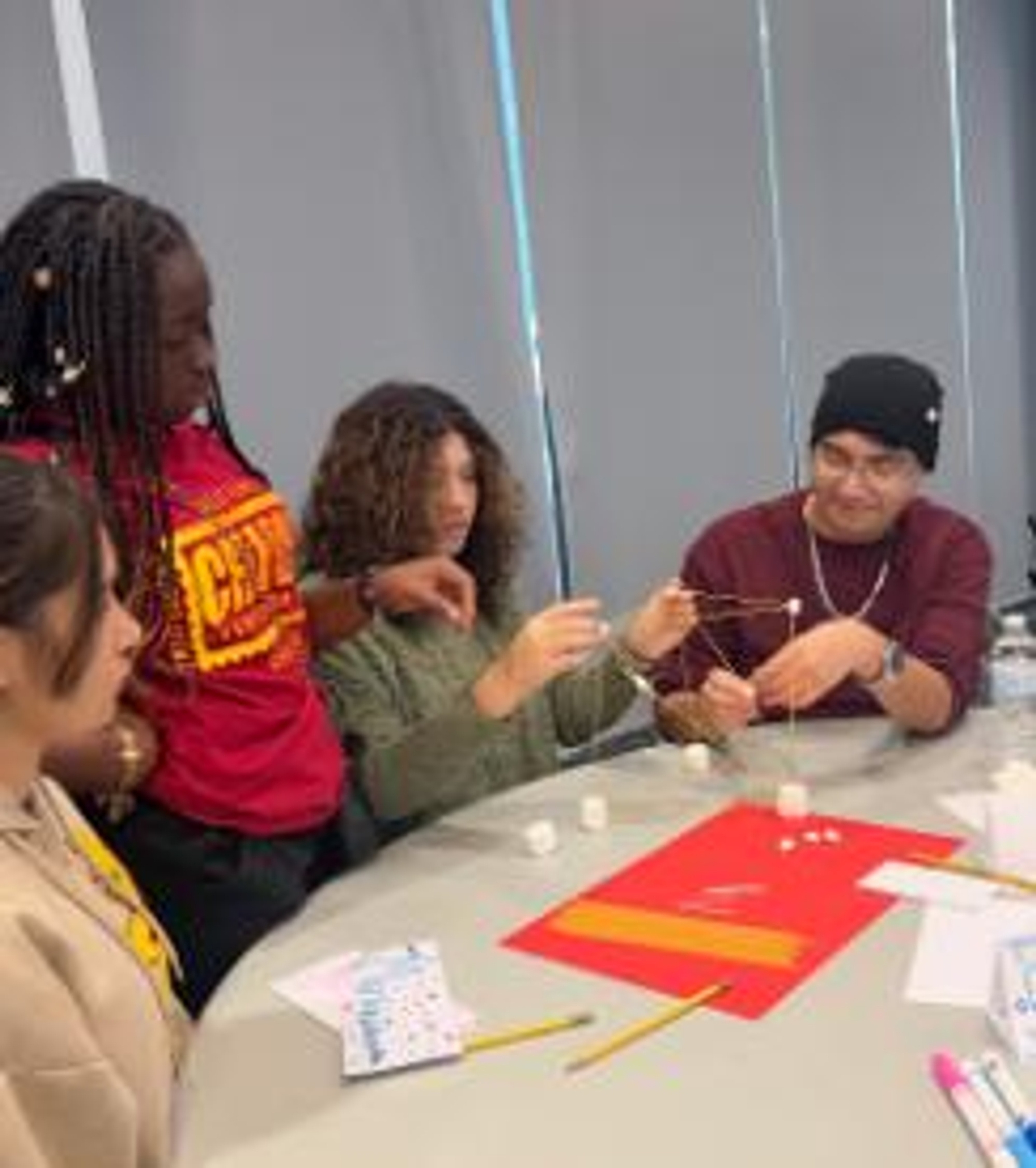 Students working on a group project.