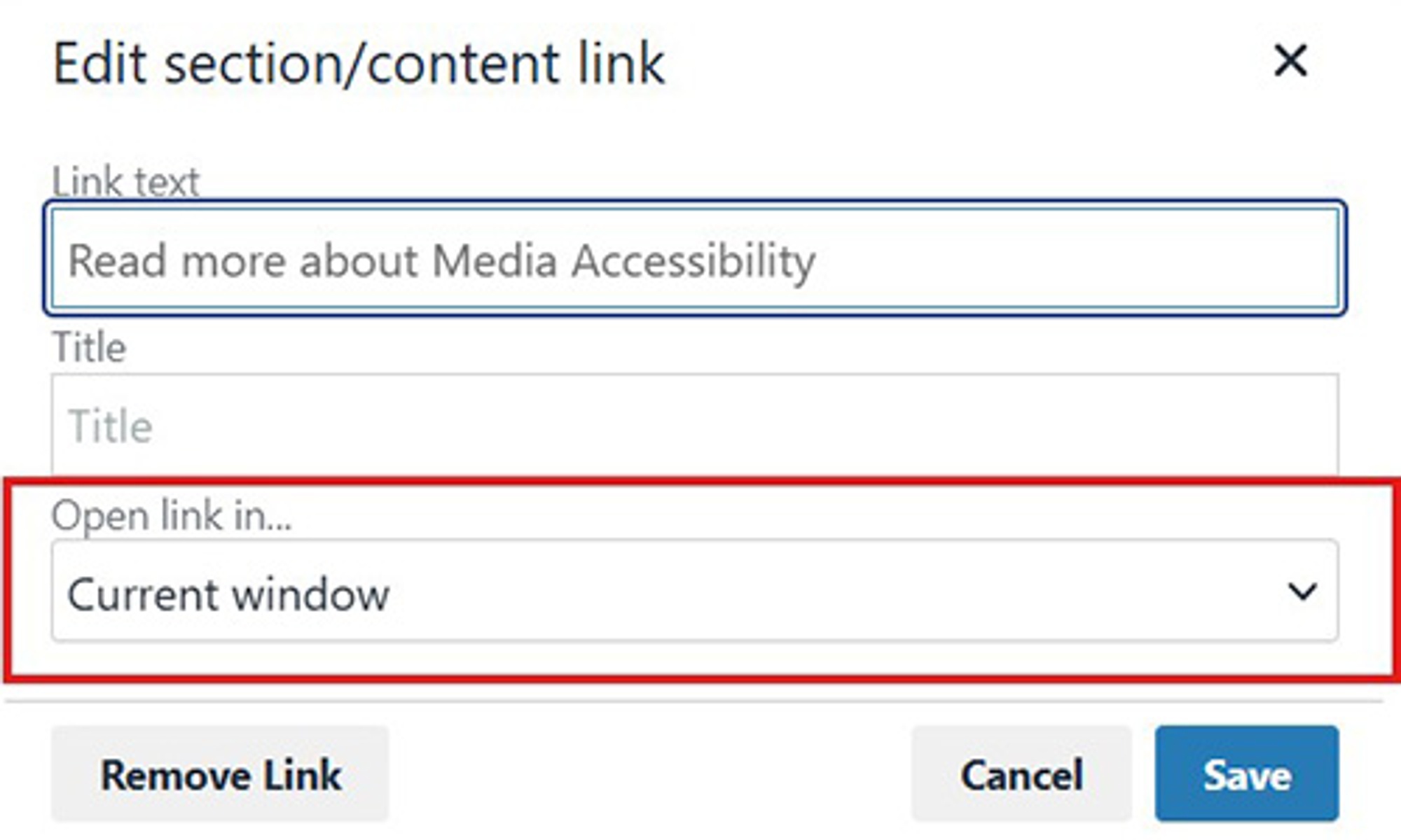 Open link in current window