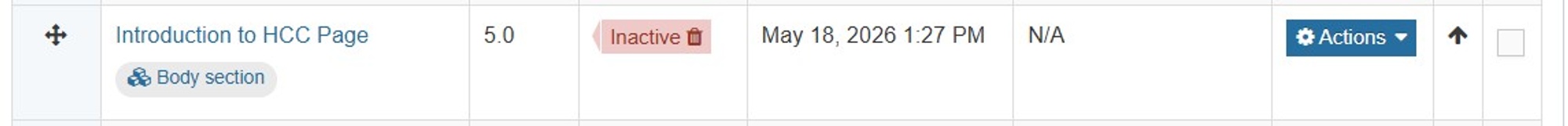 Deleted content showing as inactive