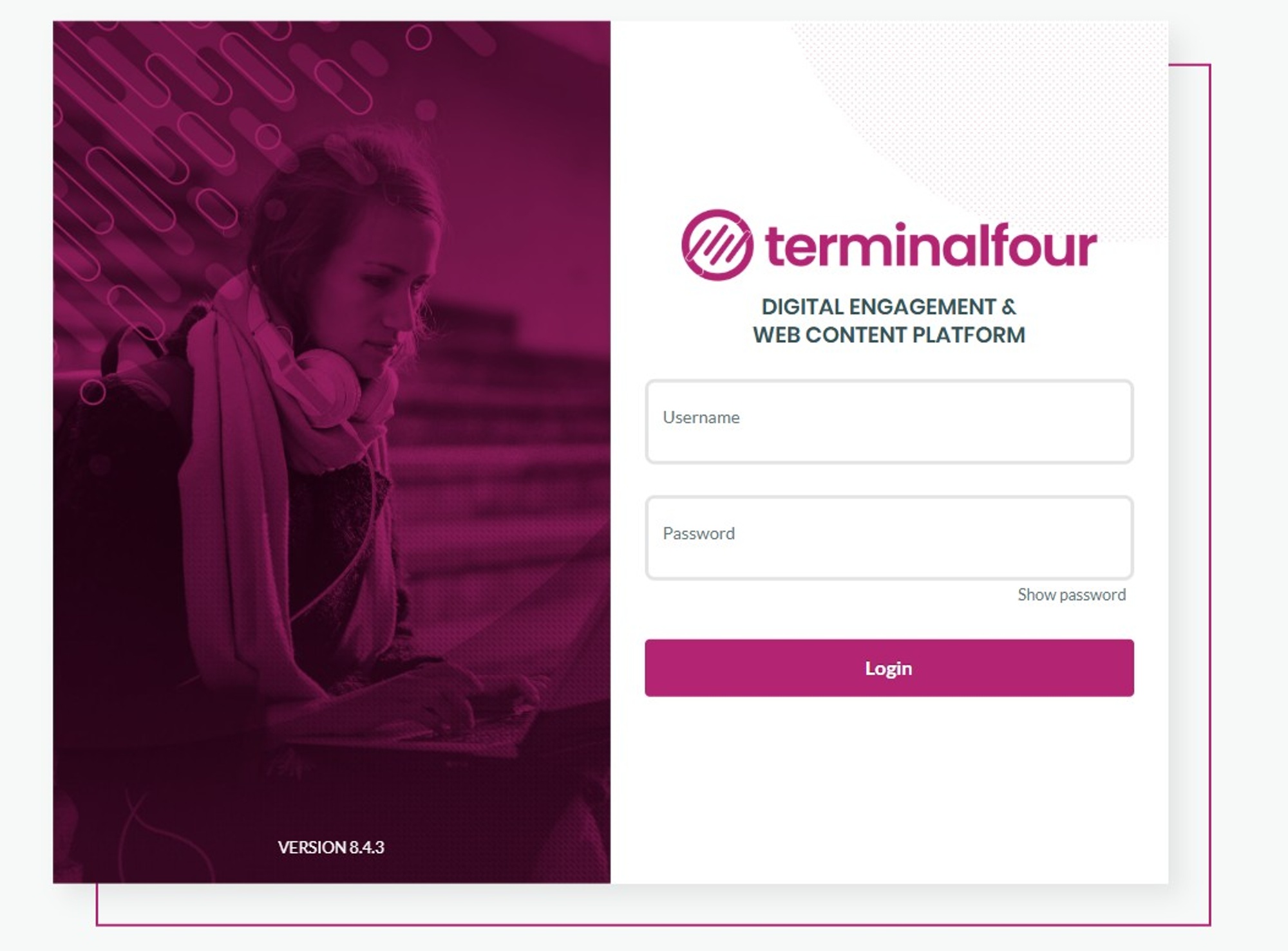 Terminalfour Login page