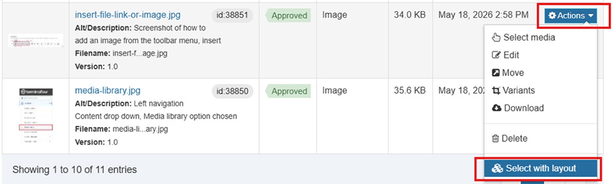 Formatting image layout