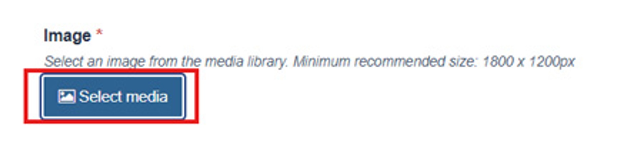 Selecting Media when entering details in hero section