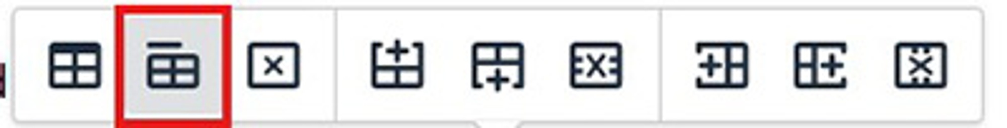Button to add table's caption and summary.