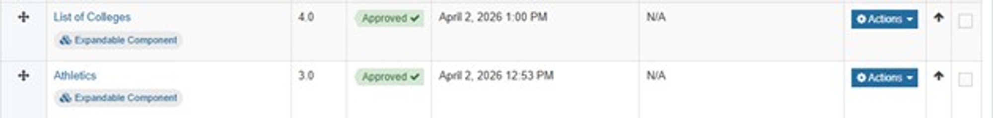 Expandable content types next to each other to be grouped together