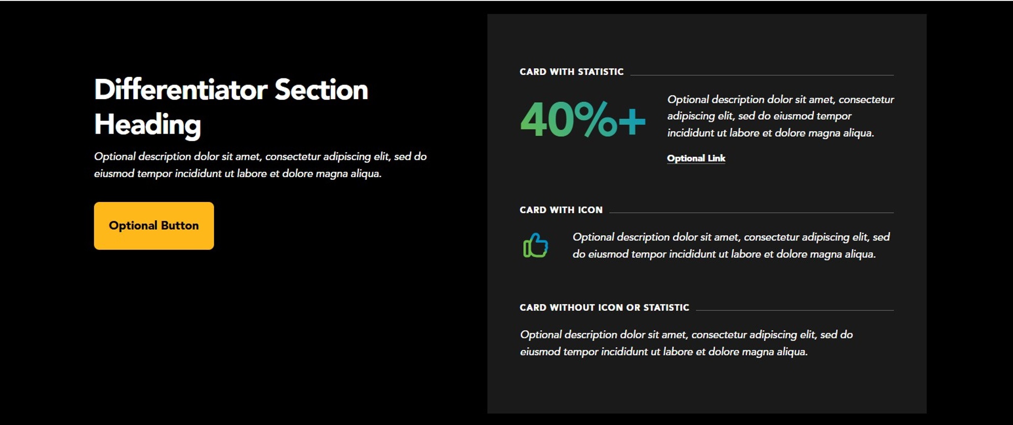 Screenshot of Differentiator Section