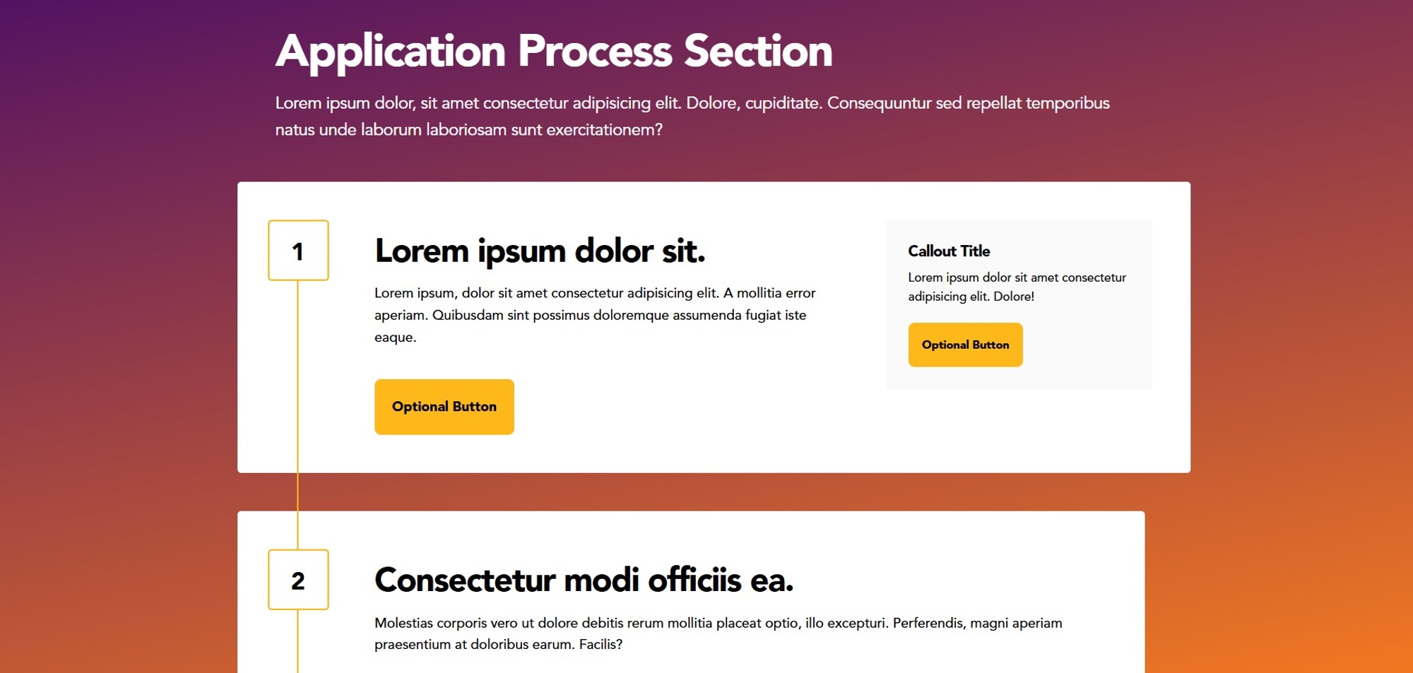Screenshot of Process Section