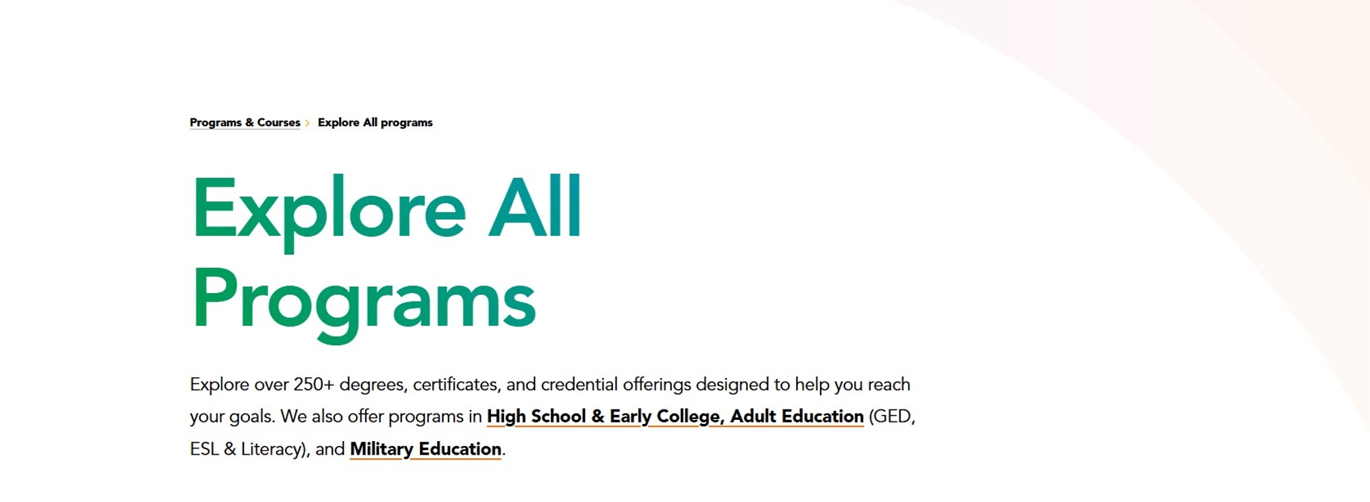 Screenshot of Text Hero Section