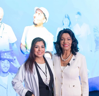 Dr. Margaret Ford Fisher with a female student