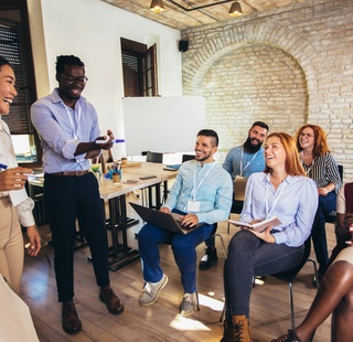 Group of business professionals during a training session