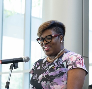 HCC Coleman College for Health Sciences president Dr. Lutricia Harrison smiles during an event.