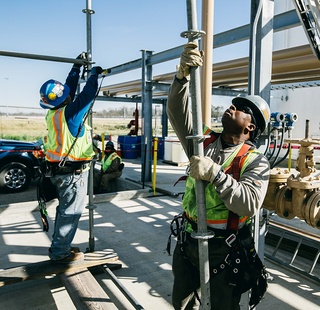 Construction Students working on a site