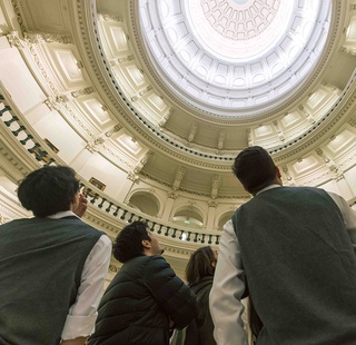 Students visiting the state capitol of Texas