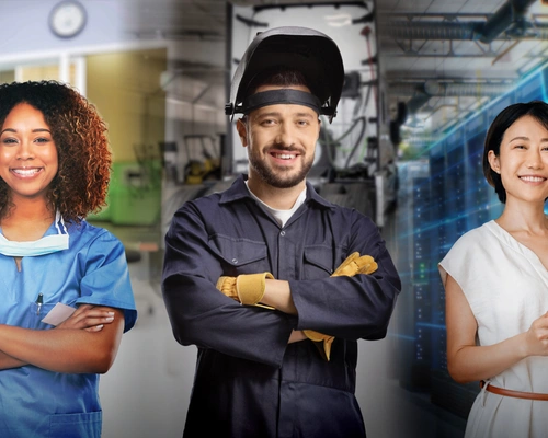 A medical professional, welder, and business professional