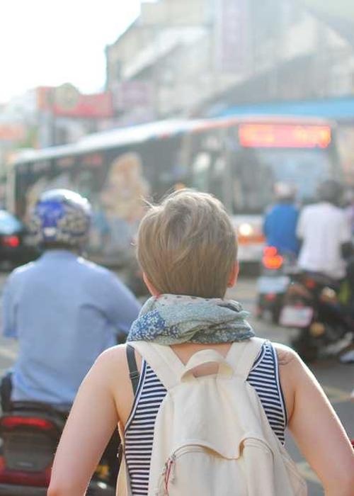 Person with backpack