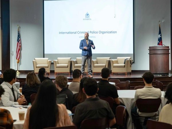 Bjorn Watne, chief information security officer for INTERPOL, addressed students, faculty, business leaders, and technology professionals at HCC's West Loop Campus.