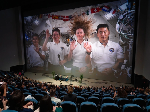 Space Center Houston's Destiny Theater features a five-story-tall, ultra-high-definition 4K screen.