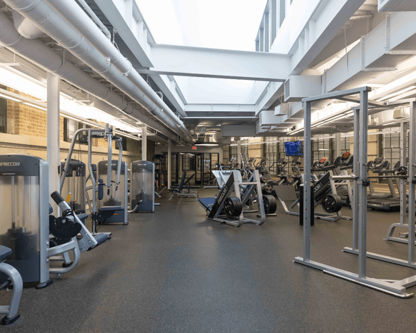 A view of the exercise machines that are available at the HCC Central Wellness & Fitness Center.