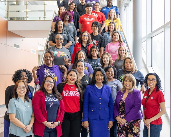 Chancellor Margaret Ford Fisher with faculty and staff members