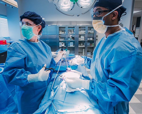 Coleman Health Sceince students simulating an operation