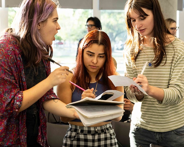 Students engaged in deep discussion