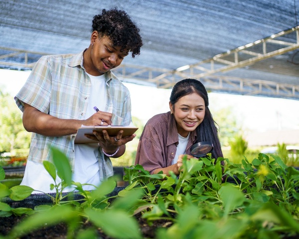 Agricultural Sciences Academy students in a field