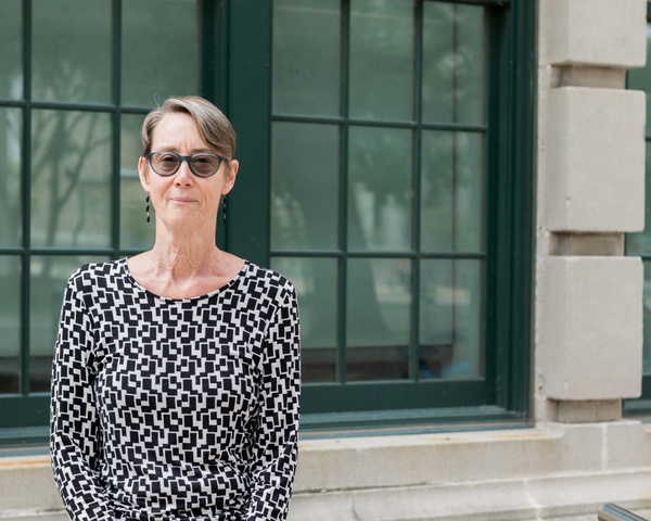 Older female student with glasses