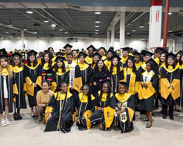 HCC Graduates in their commencement regalia