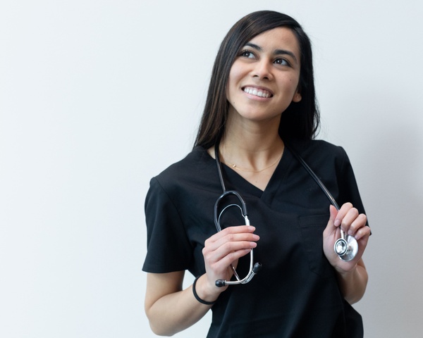 Female Health Sciences student with stethoscope