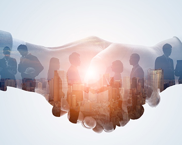 Community Partners shaking hands