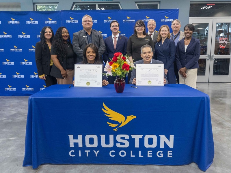 Leaders from Houston City College and Space Center Houston gathered at the HCC West Houston Institute on Tuesday, June 9, to sign a memorandum of understanding, formalizing a partnership expanding STEM education and workforce pathways in the aerospace and related industries.